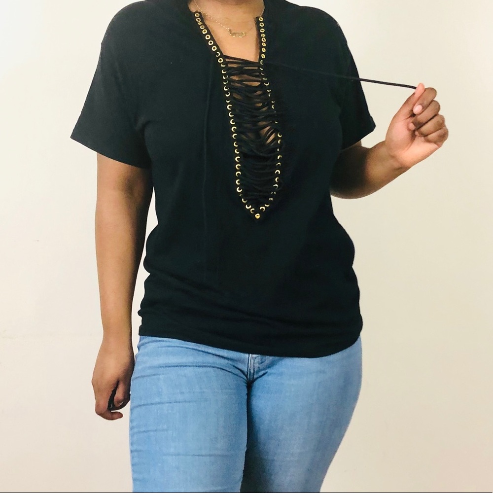 Lace up T shirt